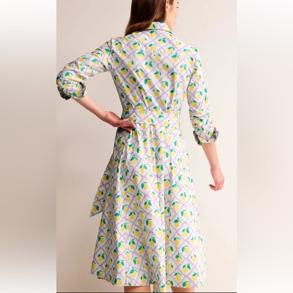 Boden Amy Cotton Midi Shirt Dress-Lavender, Lemon Grove size 4R - Picture 2 of 5